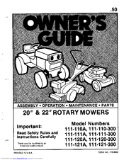 MTD 110-121-300 Owner's Manual
