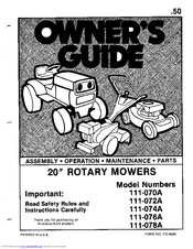 MTD 111-078A Owner's Manual