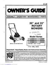 MTD 111-226R000 Series Owner's Manual