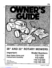 MTD 112-112A Owner's Manual