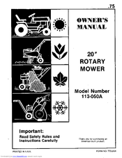 MTD 113-050A Owner's Manual