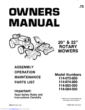 MTD 114-073-000 Owner's Manual