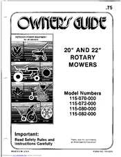 MTD 115-072-000 Owner's Manual