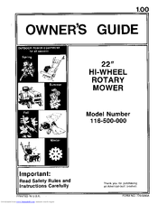 MTD 116-500-000 Owner's Manual