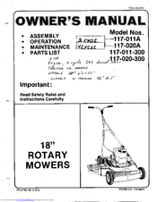 MTD 117-020A Owner's Manual