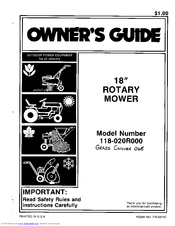 MTD 118-020R000 Owner's Manual