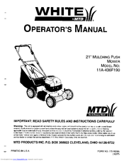 White 11A-436F190 Operator's Manual