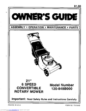 MTD 120-848B000 Owner's Manual