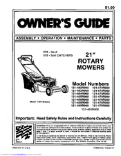 MTD 121-474R000 Owner's Manual