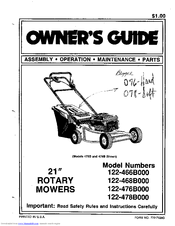 MTD 122-468B000 Owner's Manual