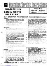 MTD 123-690 Operating/Service Instructions Manual