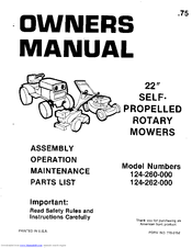 MTD 124-260-000 Owner's Manual