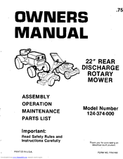 MTD 124-374-000 Owner's Manual