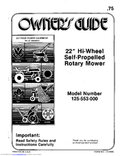 MTD 125-553-000 Owner's Manual