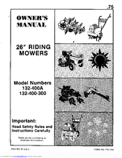 MTD 132-400-300 Owner's Manual