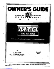 Yard Machines 427 Owner's Manual