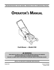 MTD 11A-41MB029 Operator's Manual