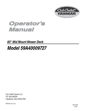 Cub Cadet Yanmar 59A40009727 Operator's Manual