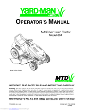 Mtd Yard-Man AutoDrive 604 Operator's Manual