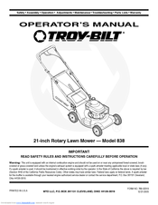 Troy-Bilt 838 Operator's Manual