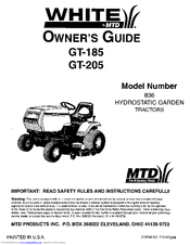 White GT-185 Owner's Manual