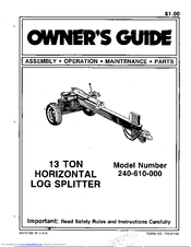 MTD 240-610-000 Owner's Manual