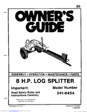 Mtd 241-645A Owner's Manual