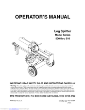 Mtd 500 thru 510 Operator's Manual