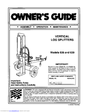 Mtd 639 Owner's Manual