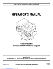 Mtd 179cc Operator's Manual