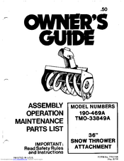 MTD TMO-33849A Owner's Manual