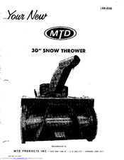 MTD 199-658 Product Manual
