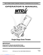 MTD 2T5 shown Operator's Manual