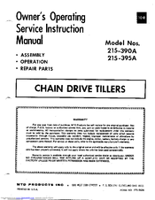 MTD 215-390A Owner's Operating Service Instruction Manual