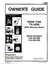 MTD 216-403-000 Owner's Manual
