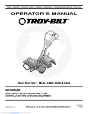 Troy-Bilt 645A Super Bronco Operator's Manual