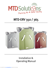 MTD MTD-ERV 365 Installation & Operating Manual