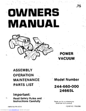 Mtd 244-660-000 Owner's Manual