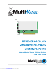 Multitech MultiModem 5634ZPX-PCI-V92-NV Quick Start Manual
