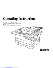 Muratec F-100 Operating Instructions Manual