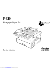 Muratec F-320 Operating Instructions Manual