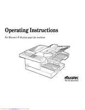 Muratec F-98 Operating Instructions Manual