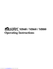Muratec M860 Operating Instructions Manual