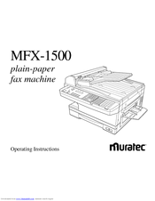 Muratec MFX-1500 Operating Instructions Manual