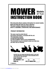 Murray mulcher 20-inch Push Instruction Book