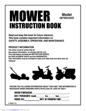 Murray 387002x92D Instruction Book