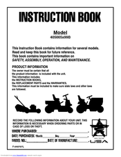 Murray 405005x99B Instruction Book