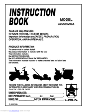 Murray 425603x99A Instruction Book