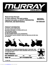 Murray 461000x8A Operating And Maintenance Instructions Manual
