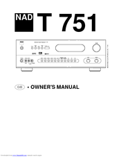 NAD T 751751 Owner's Manual